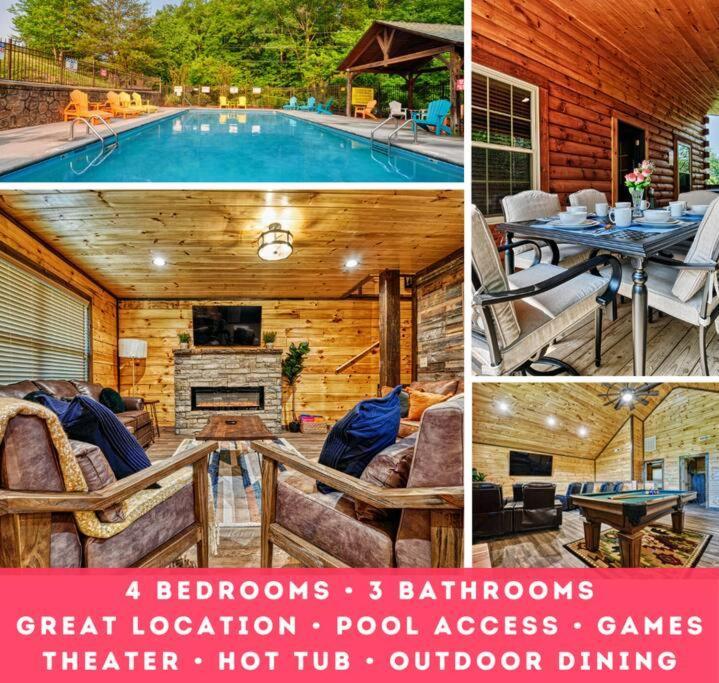 Adventure Retreat/Cabin/Pool+Hot Tub/Game Room+Theater Sevierville Exteriör bild